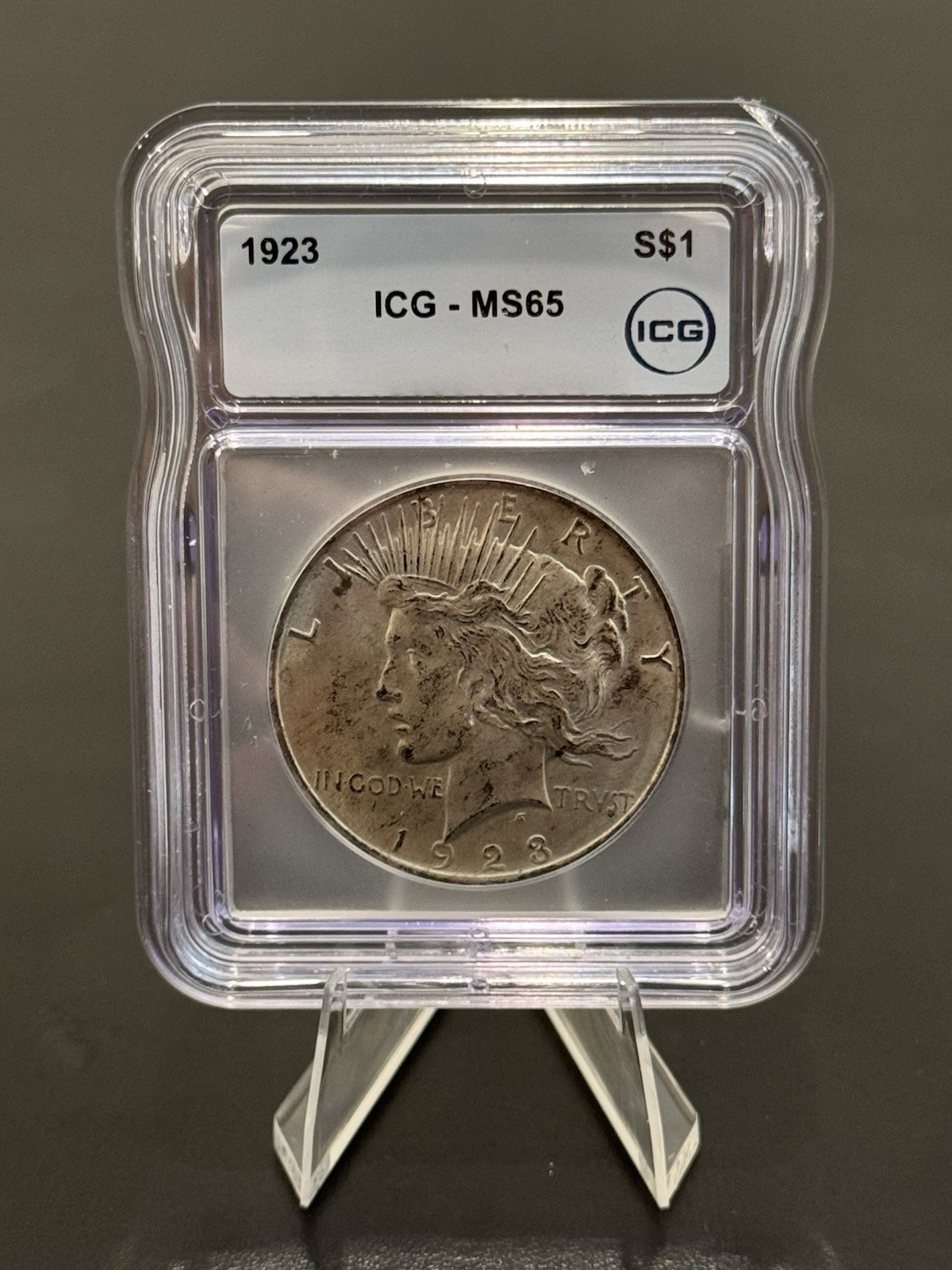 1923 Peace Silver Dollar $1 ICG MS65 Business Strike Philadelphia Coin