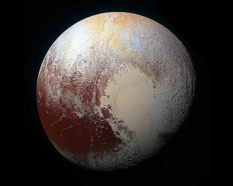 PLUTO SURFACE COLOR ENHANCED NEW HORIZONS NASA 8x10 GLOSSY PHOTO PRINT