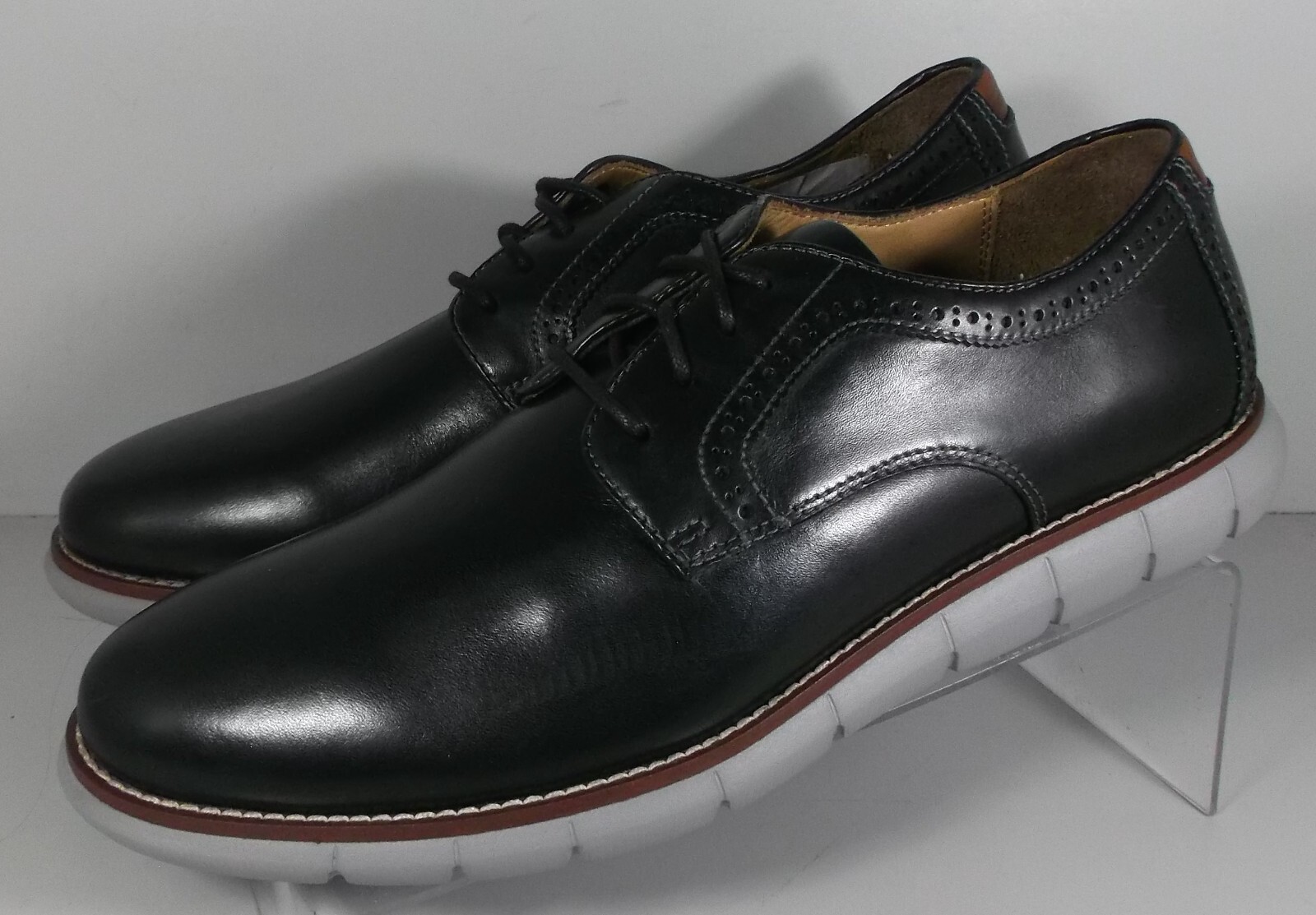 208371 SP50 HOLDEN MEN'S SHOES SIZE 9 M BLACK LEATHER LACE UP JOHNSTON & MURPHY