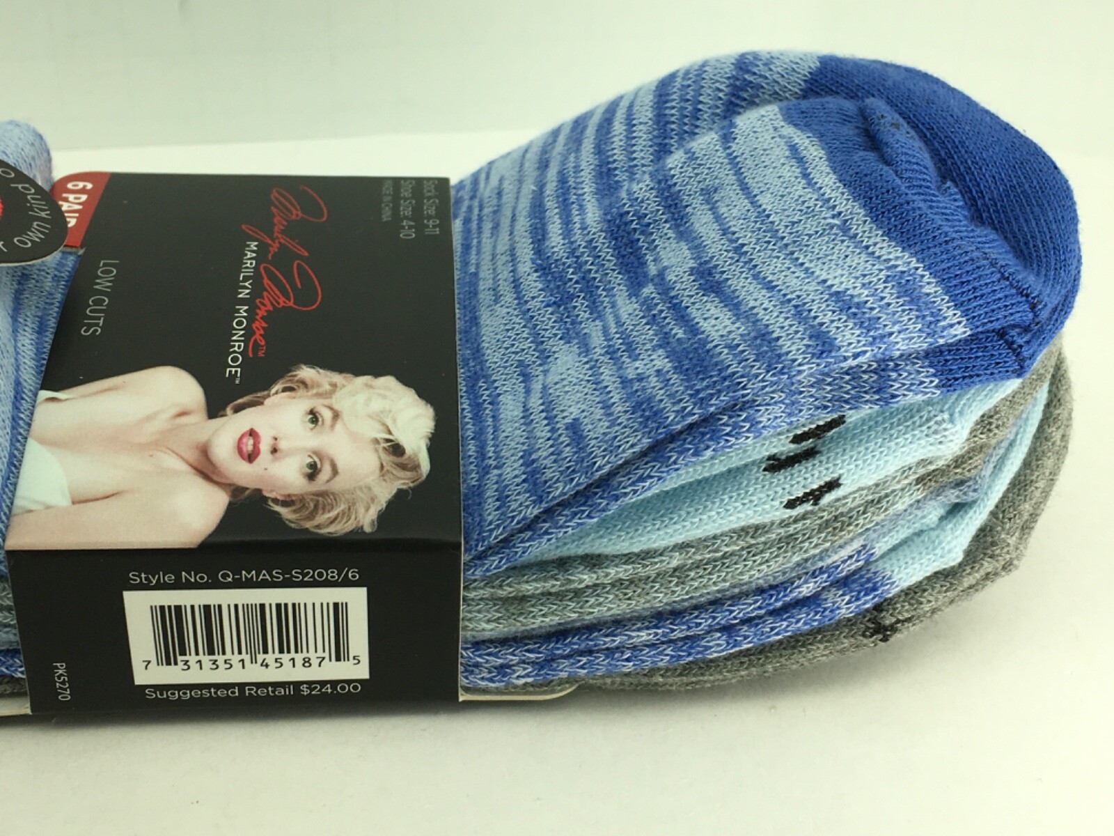 Women's MARILYN MONROE Officially Licenced Low Cut Socks - 6 Pack - $24 MSRP