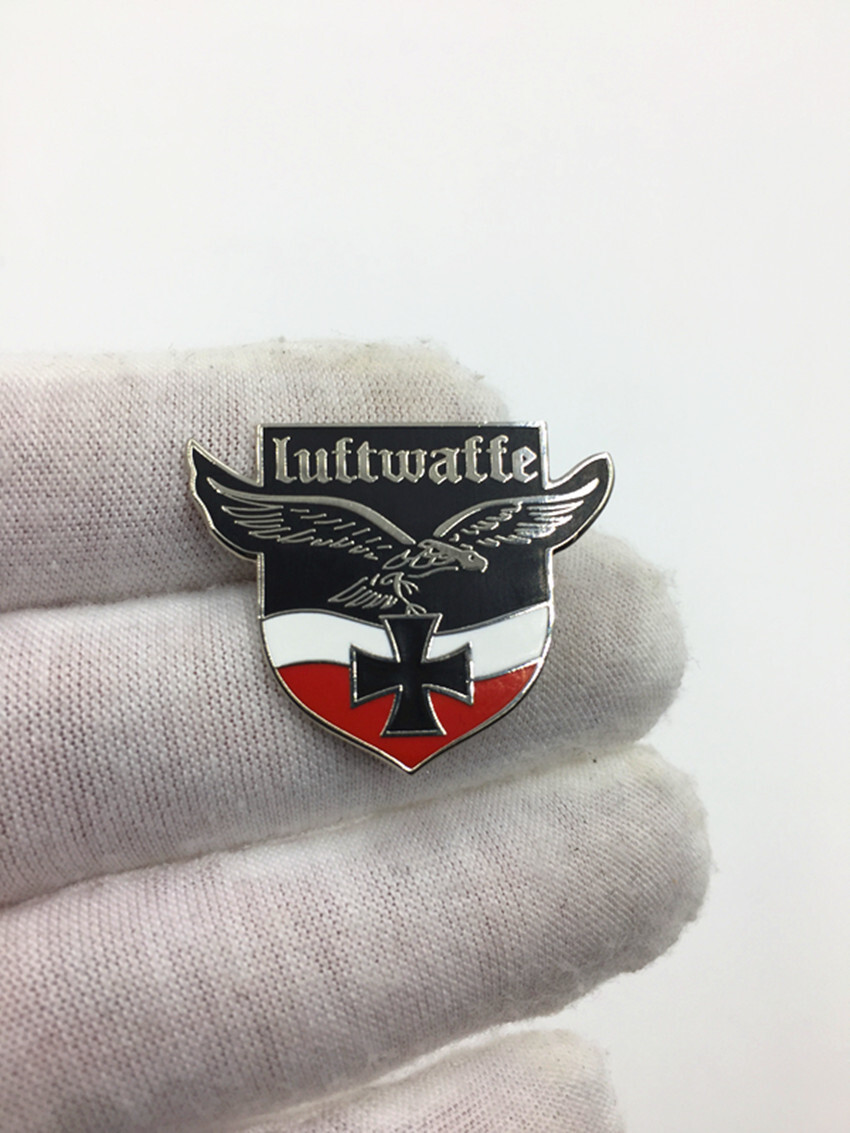 Black Cross Hard Enamel Pin WW2 German Military Brooches Metal Medal Eagle Badge