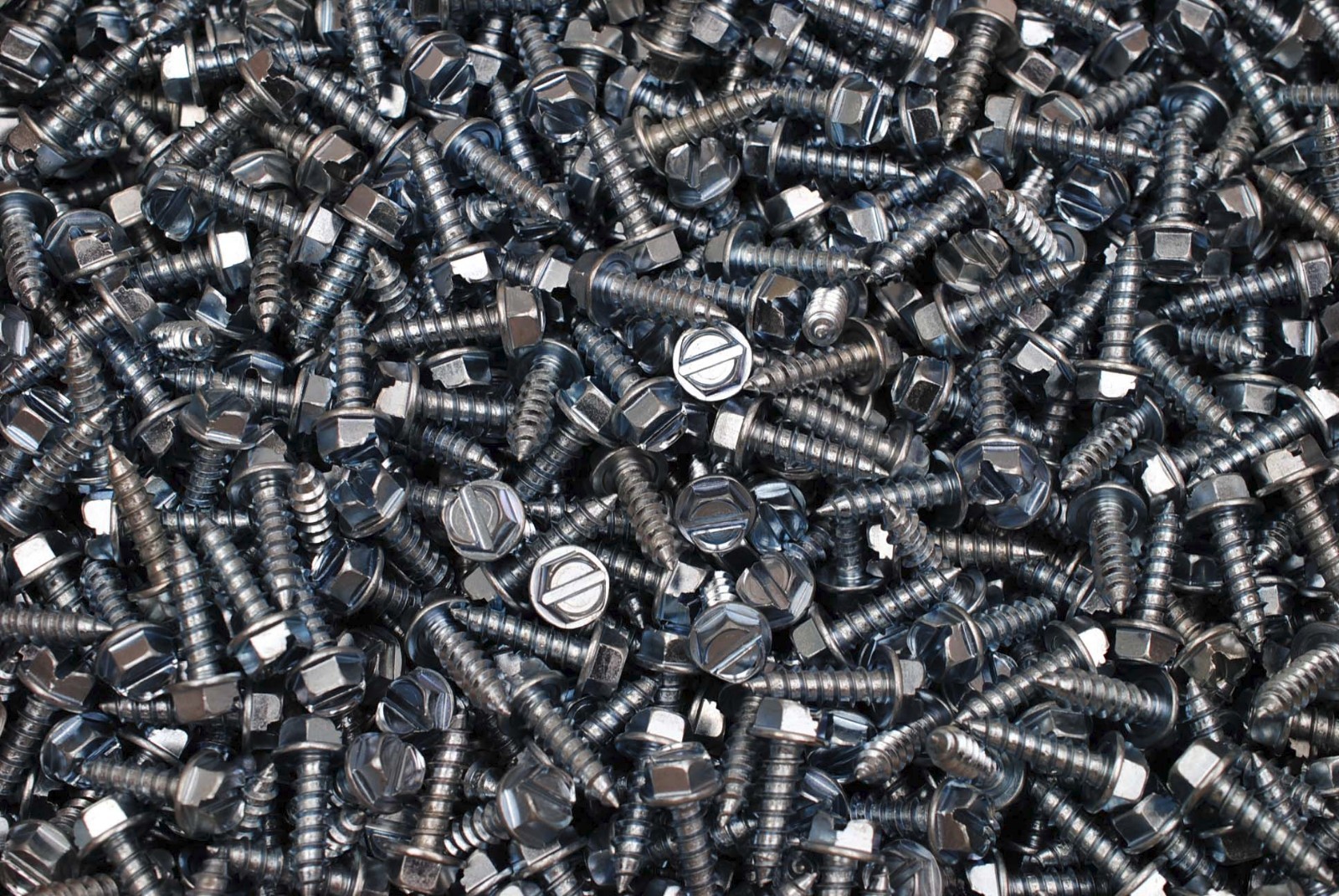 (400) Slotted Hex Washer 1/4 x 7/8 Sheet Metal Screw Type A Zinc #14 SMS