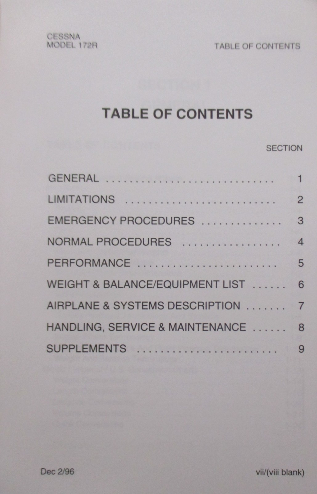Skyhawk Model 172R Information Manual
