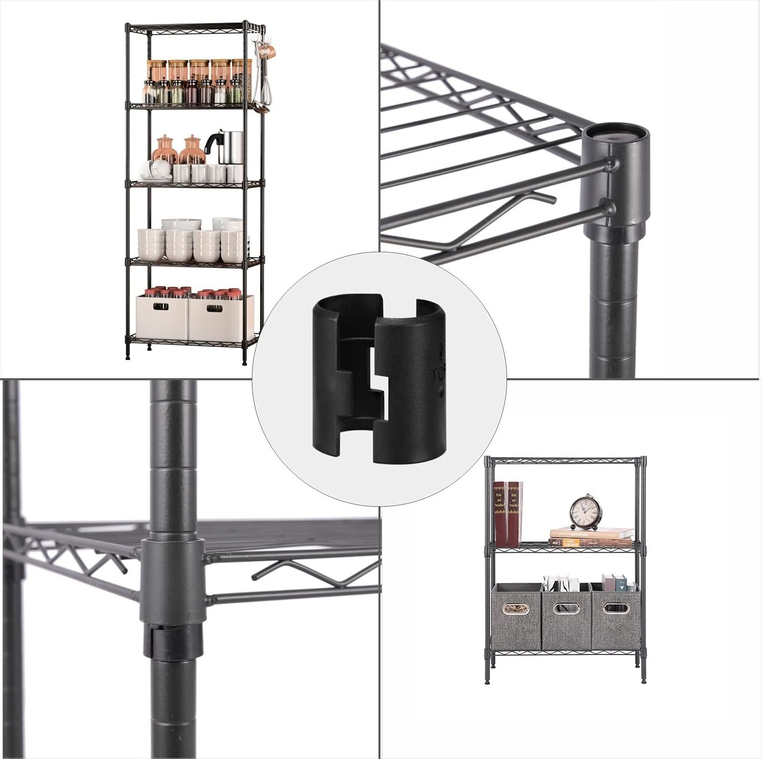 100 Durable Black Wire Shelf Clips for 25mm Posts - Easy Installation Solution