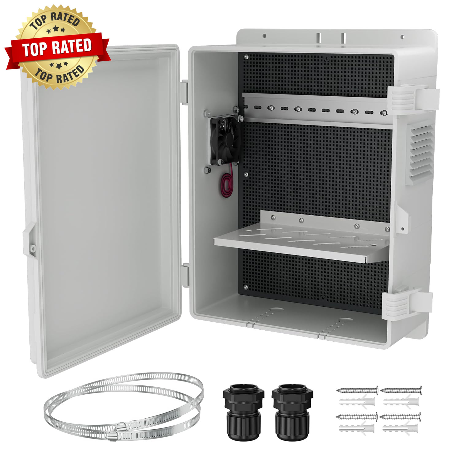 White Outdoor Electrical Box Waterproof Nema Enclosure 16X11X6 Plastic Wifi Box