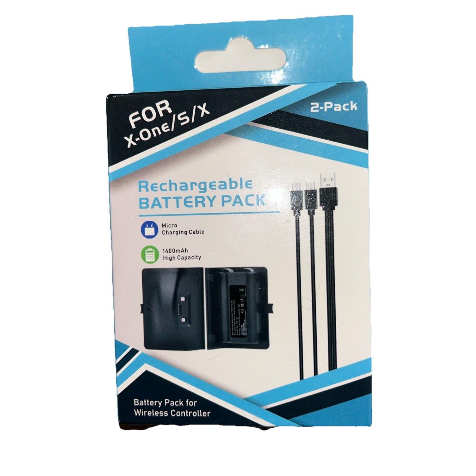 Rechargeable Battery Pack For XBox One X/S Series X/S Controller & Charger Cable