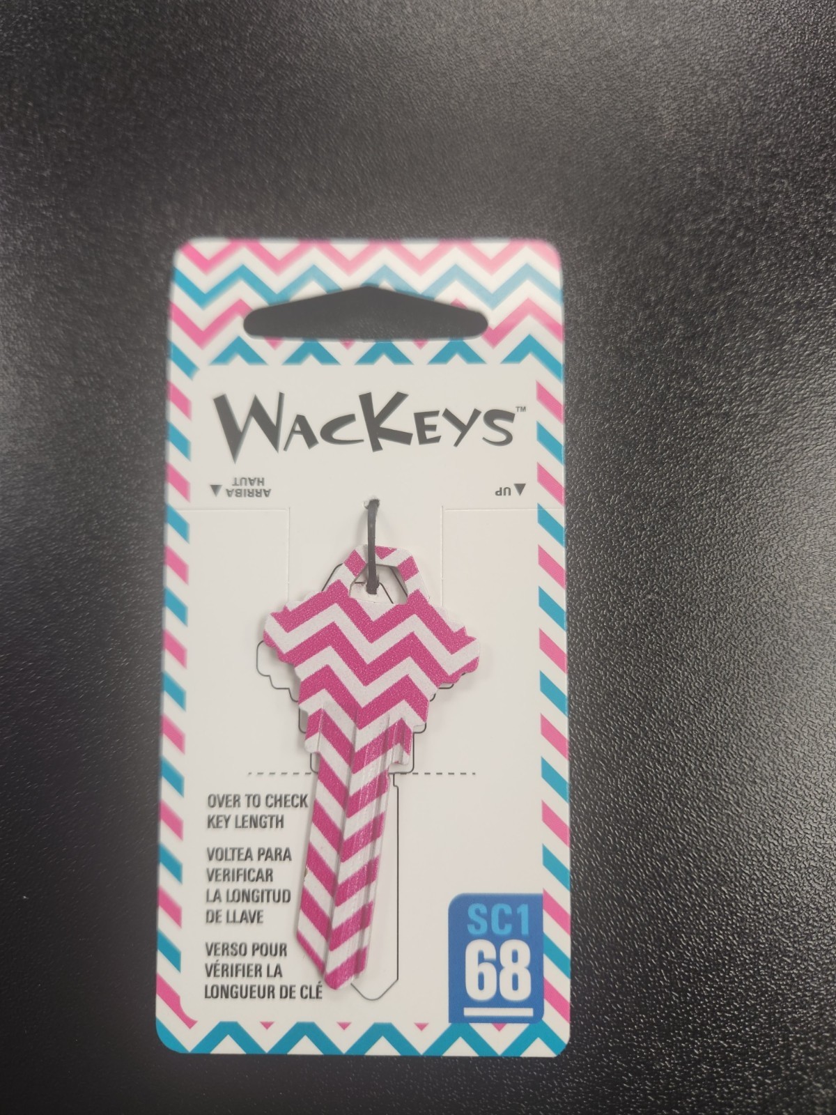 PINK CHEVRON PRINTED SCHLAGE SC1 KEYBLANK - READ DETAILS BELOW