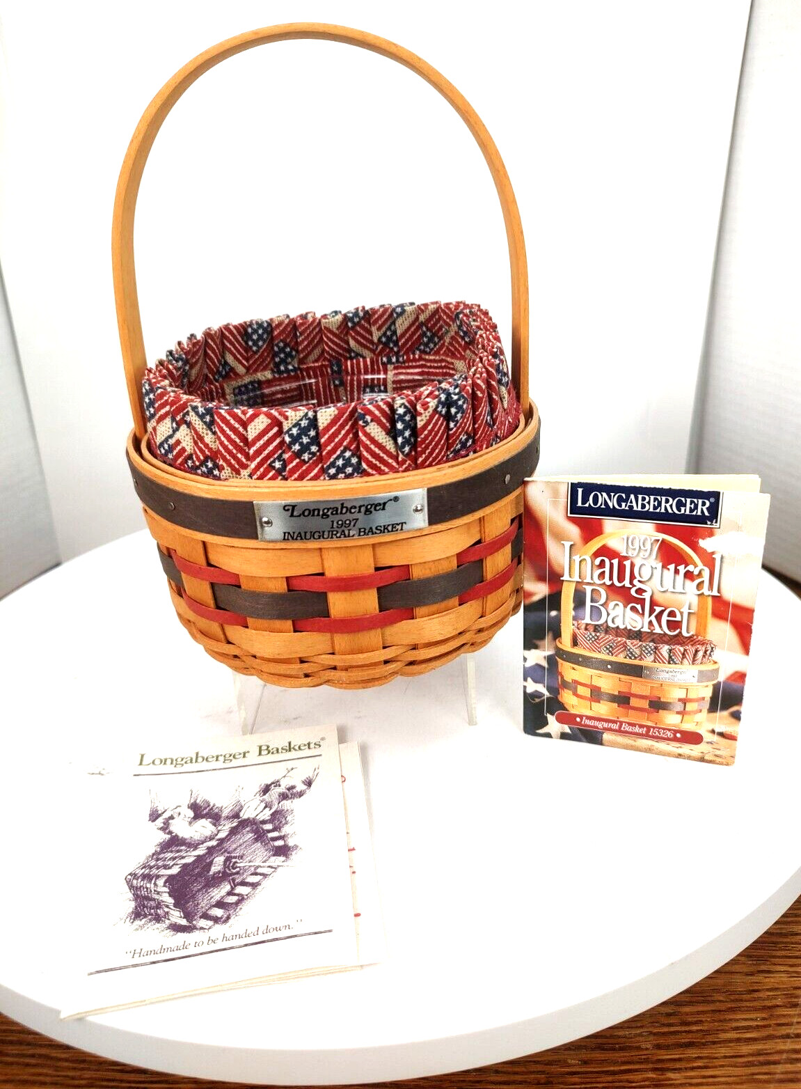 Longaberger 1997 Inaugural Combo Fabric/Plastic Insert Basket