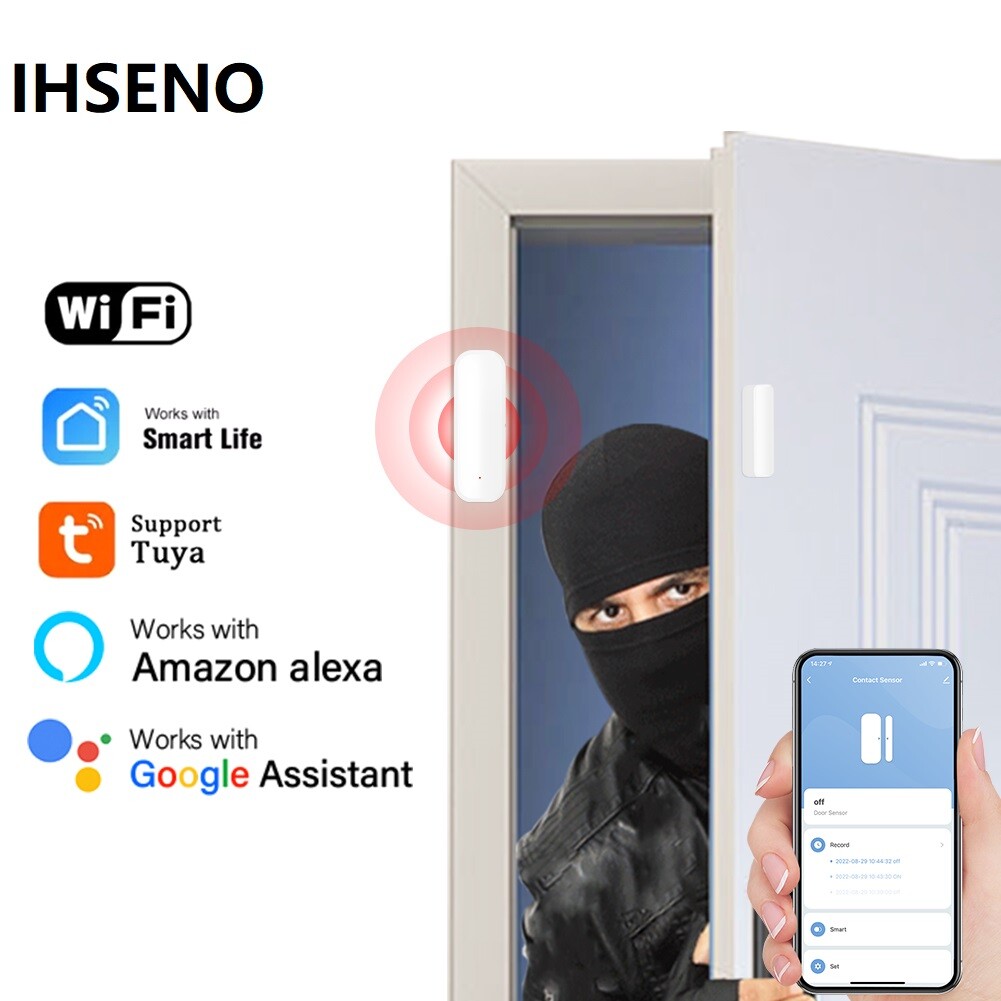Tuya Smart Life WiFi Wireless Door Window Sensor PIR Motion Detector T&H Sensor