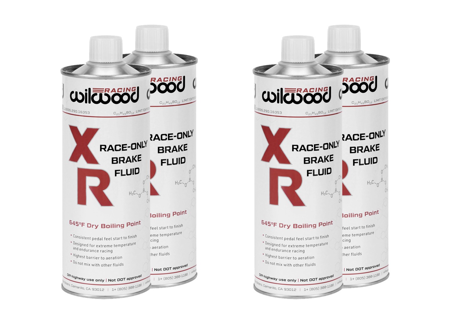 WILWOOD Brake Fluid XR Racing 500ml Can NON-DOT 4pk 290-16354