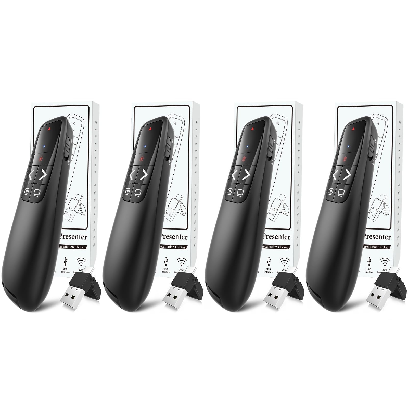 Wireless Presentation Clicker Remote with Red Laser Pointer - Long Range PPT Adv