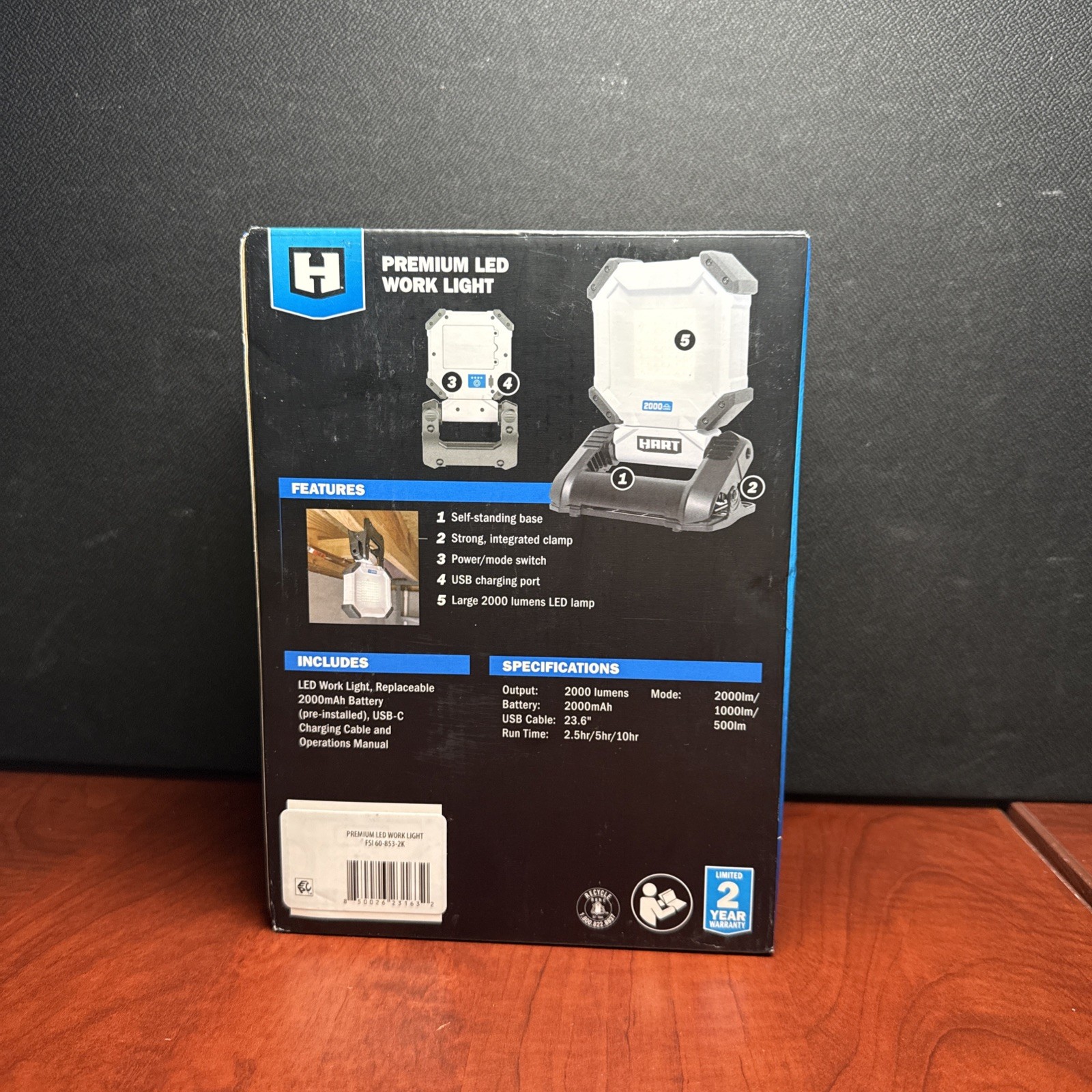 Hart FSI 60-853-2k 2000 Lumen Led Work Light (1632)