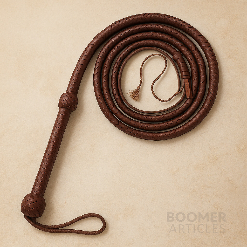 Indiana Jones 6, 8, 10 Feet 8 Strands Plaits Brown Cowhide Real Leather Bullwhip