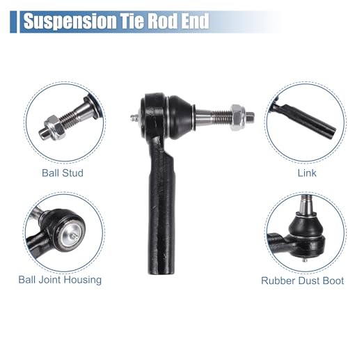 6pcs Front Inner Outer Tie Rod Ends Kit Suspension Steering Tie Rod End for