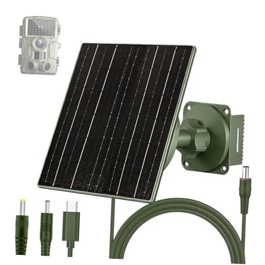 5W Solar Panel with 5200mAh Battery, 6V/12V Adjustable Output for Trail Green