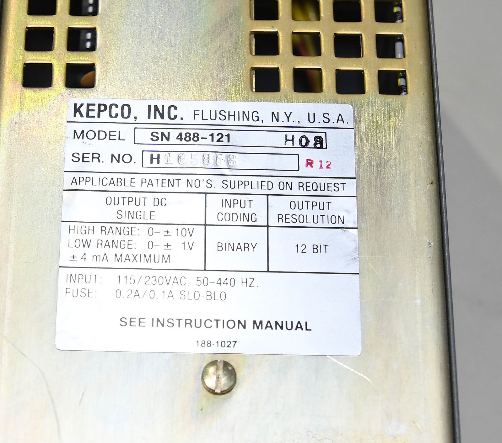 Kepco Programmer SN 488-121