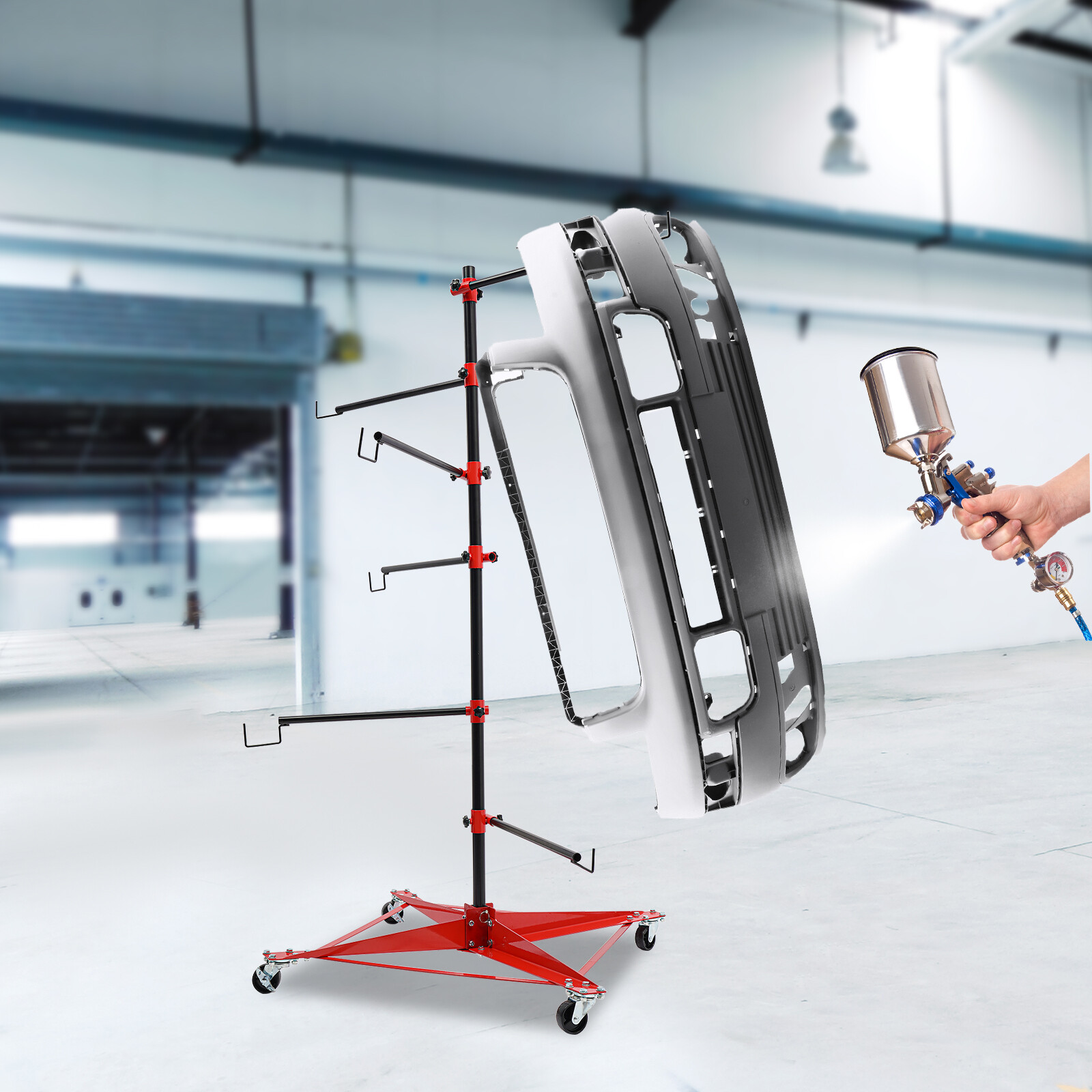 Auto Body Door Fender Center Post Hang Paint Stand Adjustable Panel Tree Holder