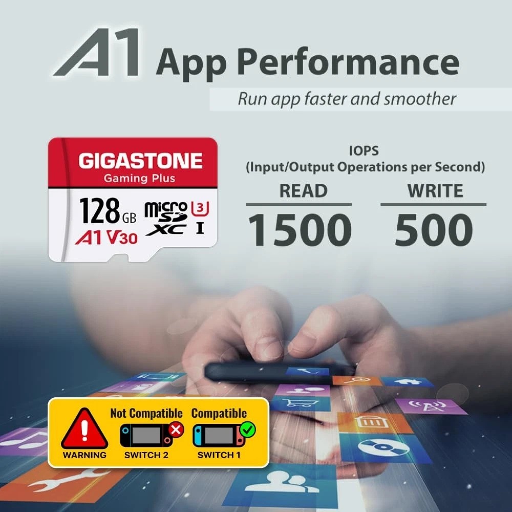 [Gigastone] 128GB Micro SD Card, Gaming Plus, Plus 1-Pack