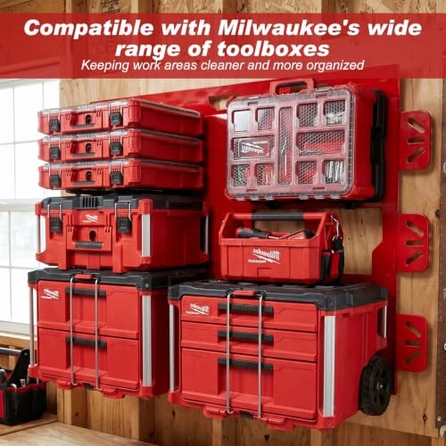 Mounting Plate Compatible with Milwaukee Packout 2Pack Red Mounting Plate