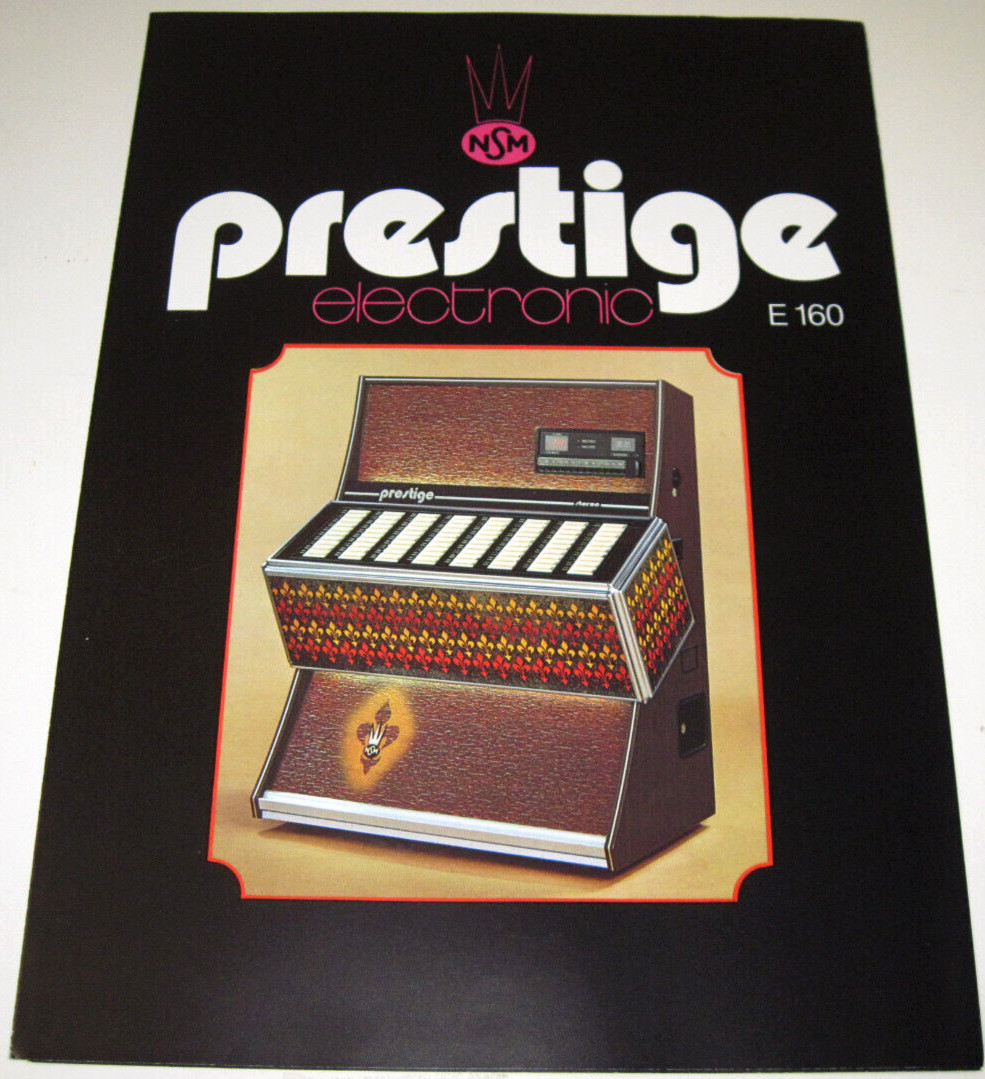 Prestige E 160 NSM Jukebox Arcade Flyer / Brochure / Ad