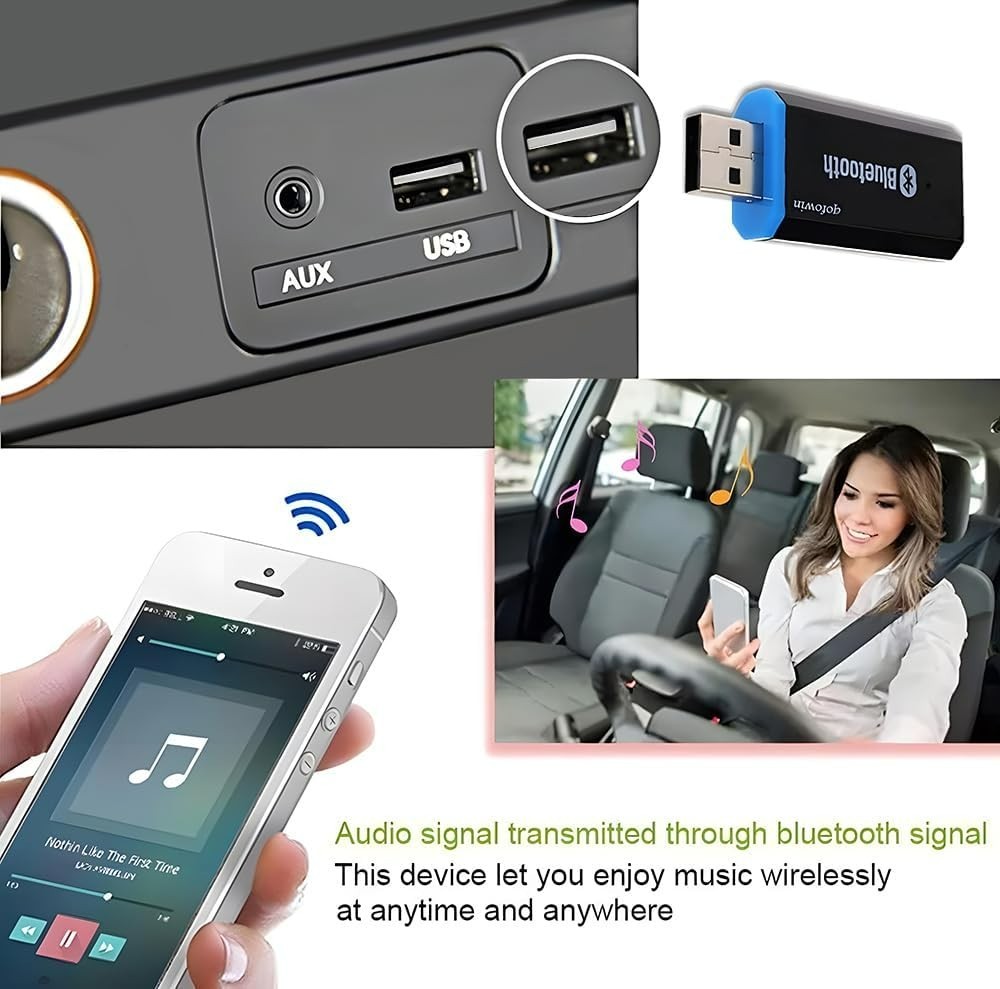 USB Bluetooth Receiver Adapter, Wireless Audio Adapter Car Kit Music Receiver...