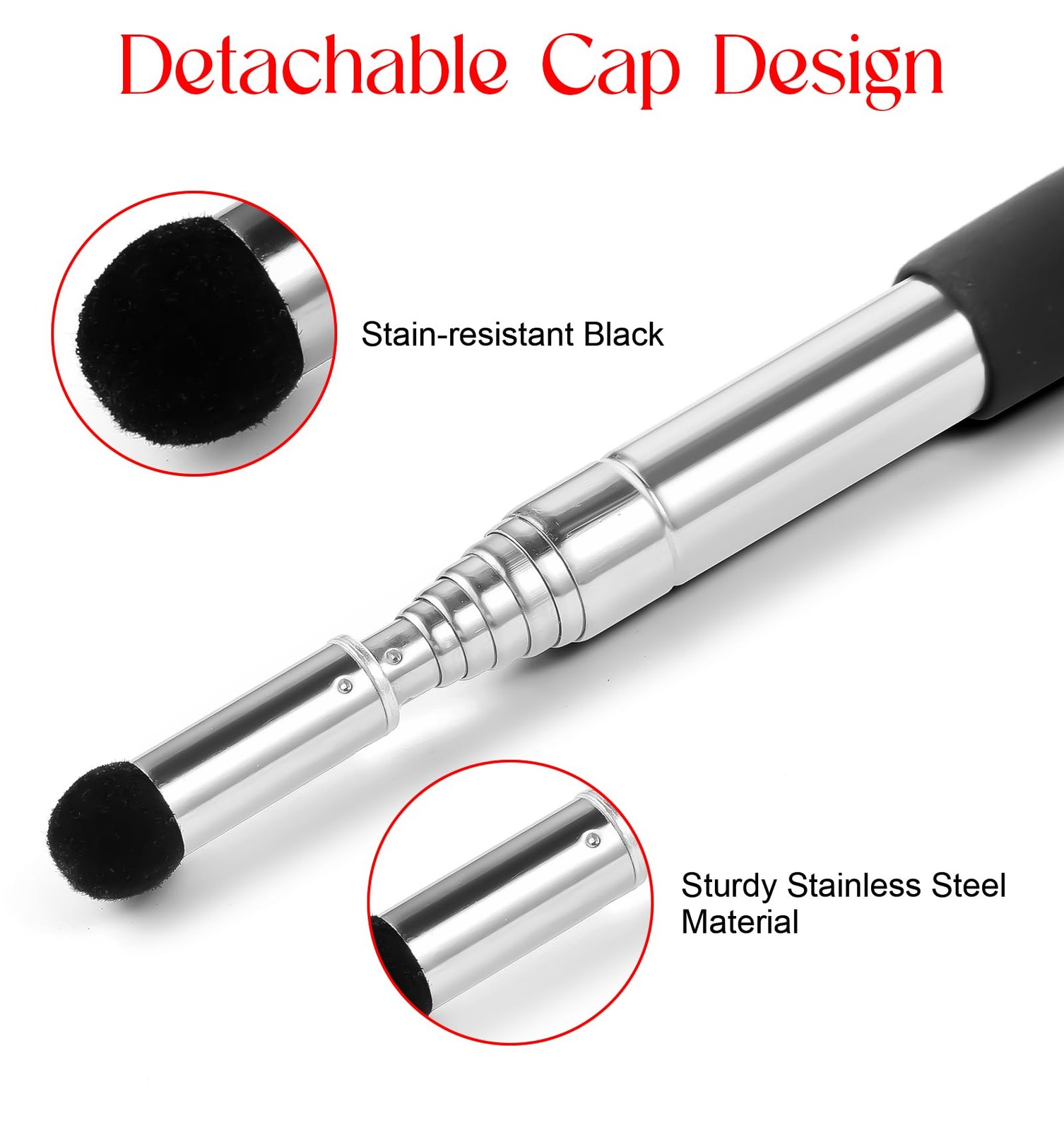 Retractable Stick, 39" Extendable Pointer with Non-Slip Frosted Handle,...