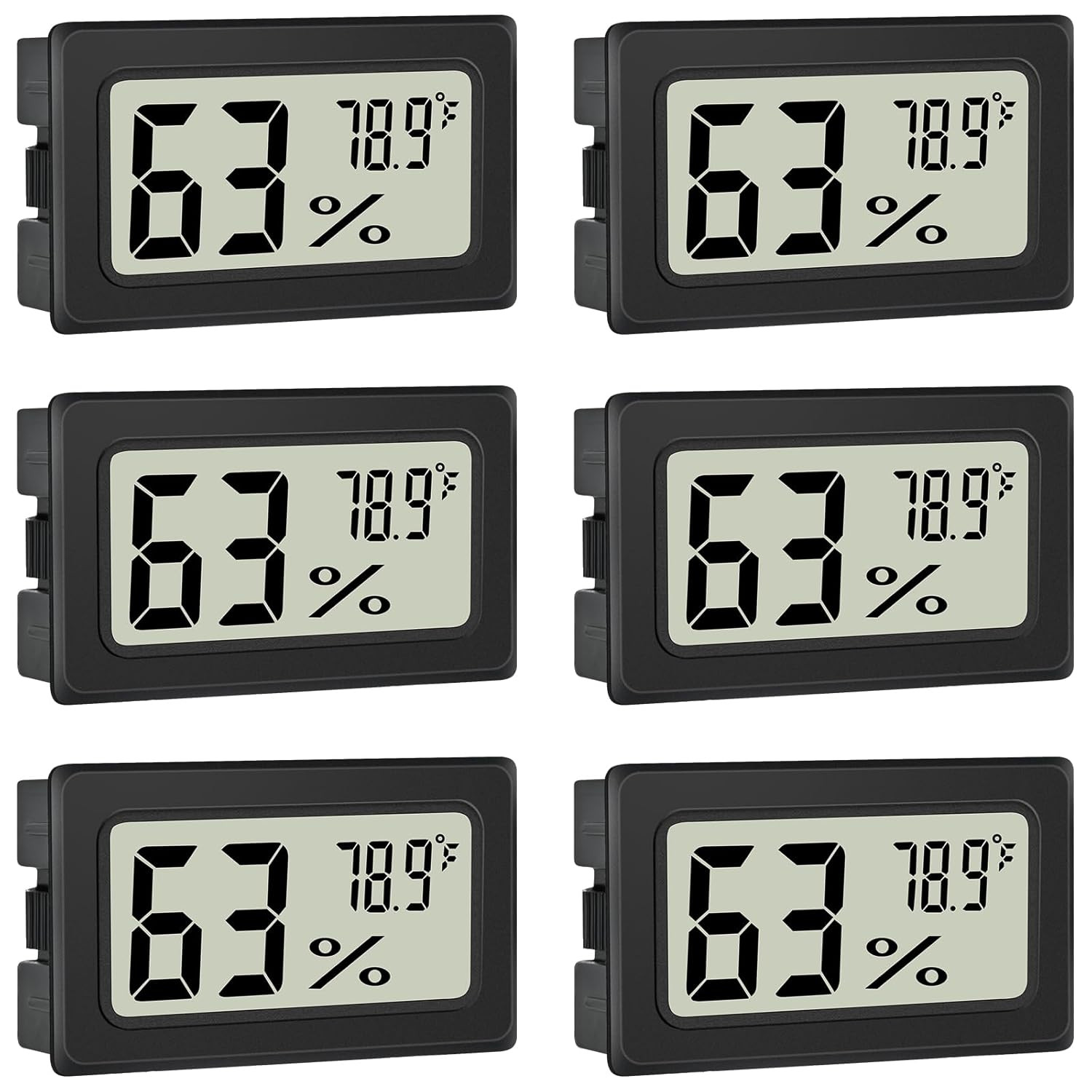 Humidity Meter Indoor Thermometer 6-Pack Mini Digital Thermometer Hygrometer Ind