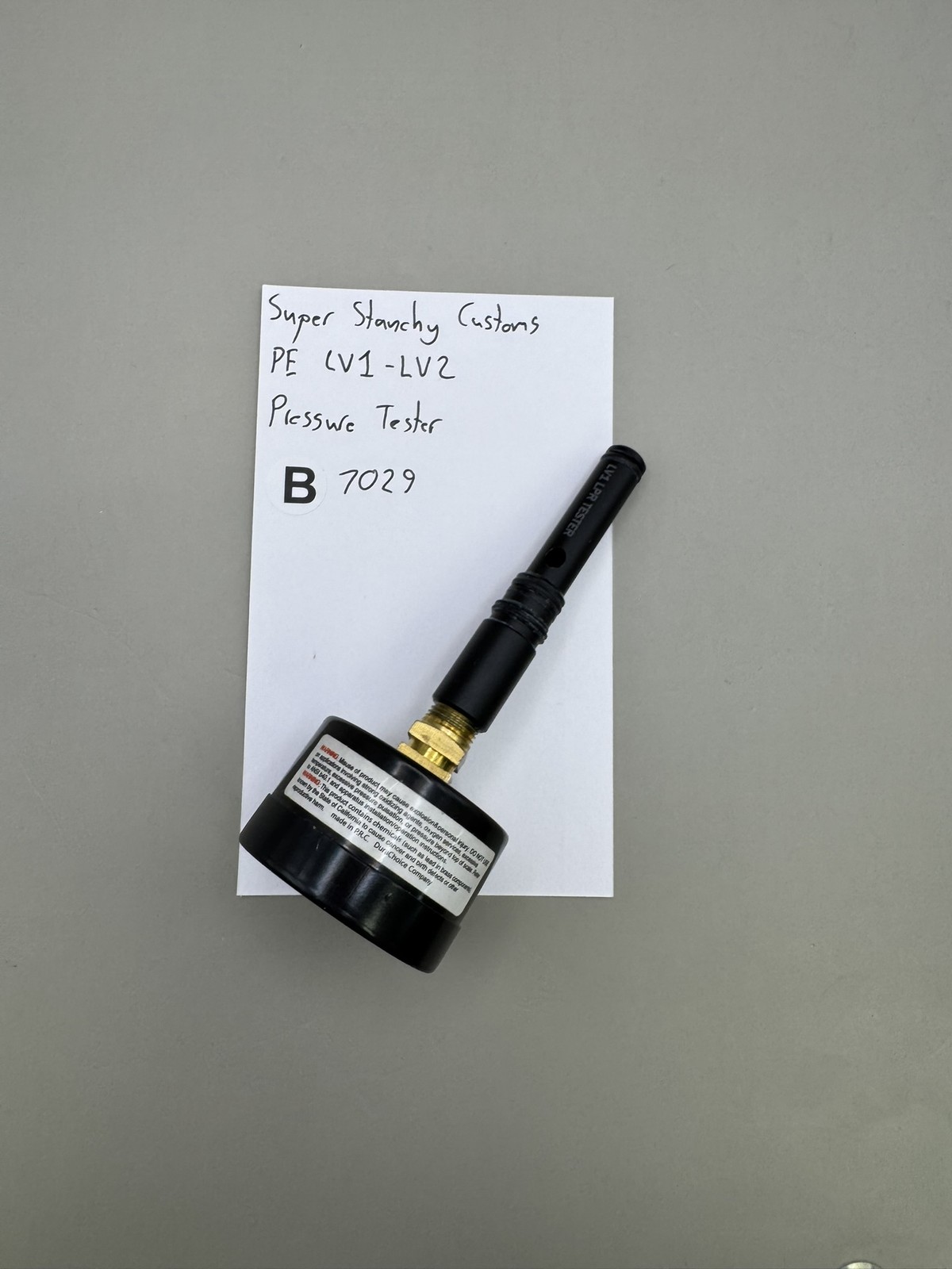 Super Stainchy Customs PE LV1-LV2 Pressure Tester Black