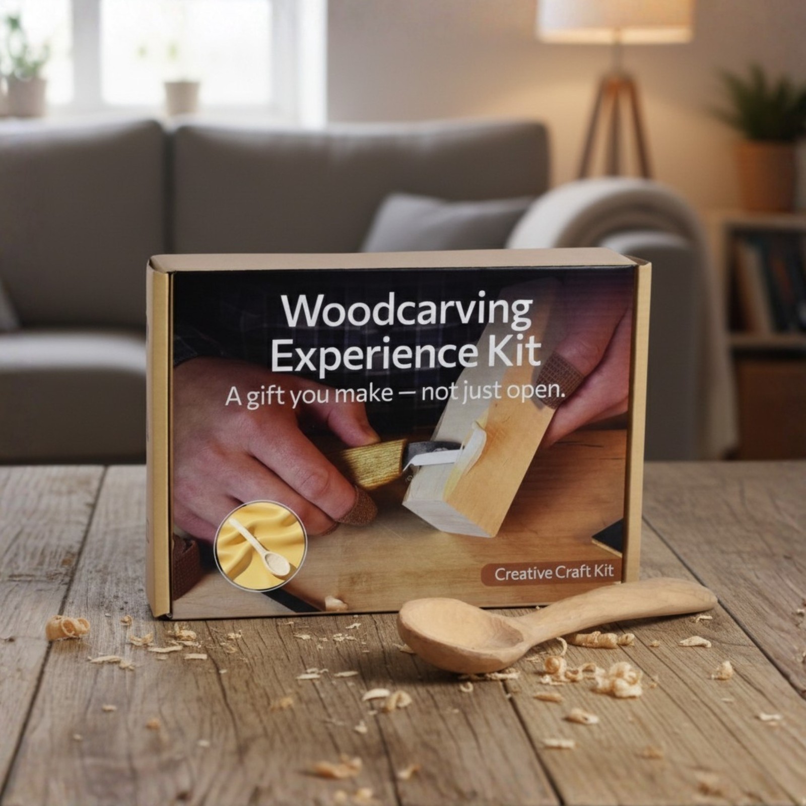 Spoon Carving Kit Sharky Set for Kids Adults DIY Whittling Woodworking Gift Set