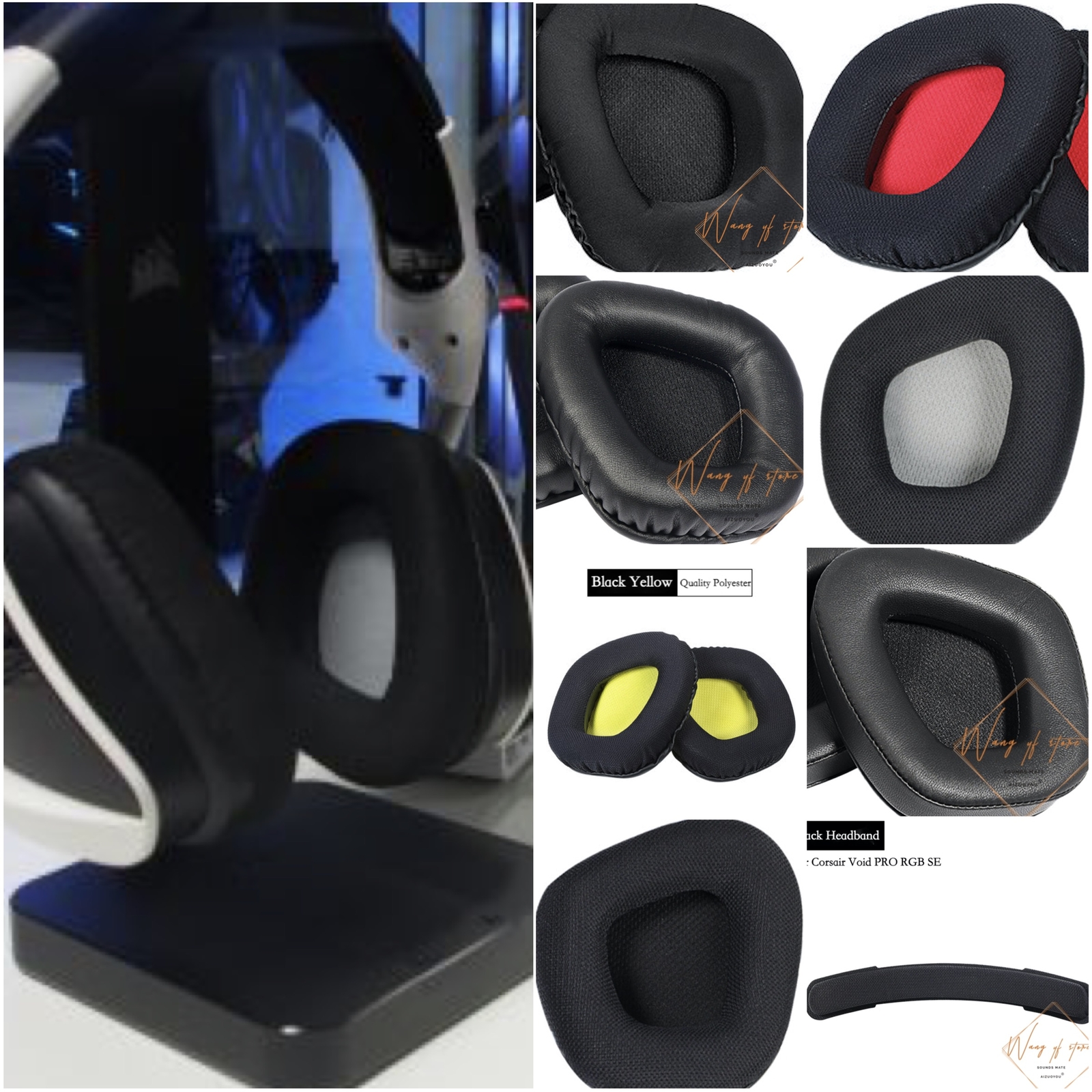 Ear Pads Replacement Cushion for Corsair Void Pro RGB SE Elite Gaming Headsets