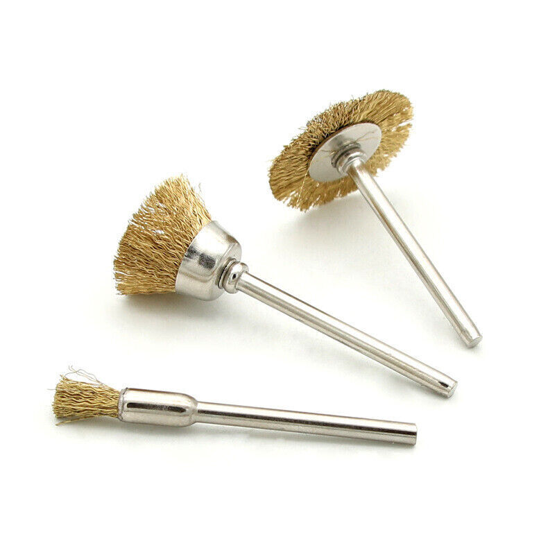 15pcs Wire Brass Brush Brushes Wheel Set Dremel Accessories for Rotary Tools