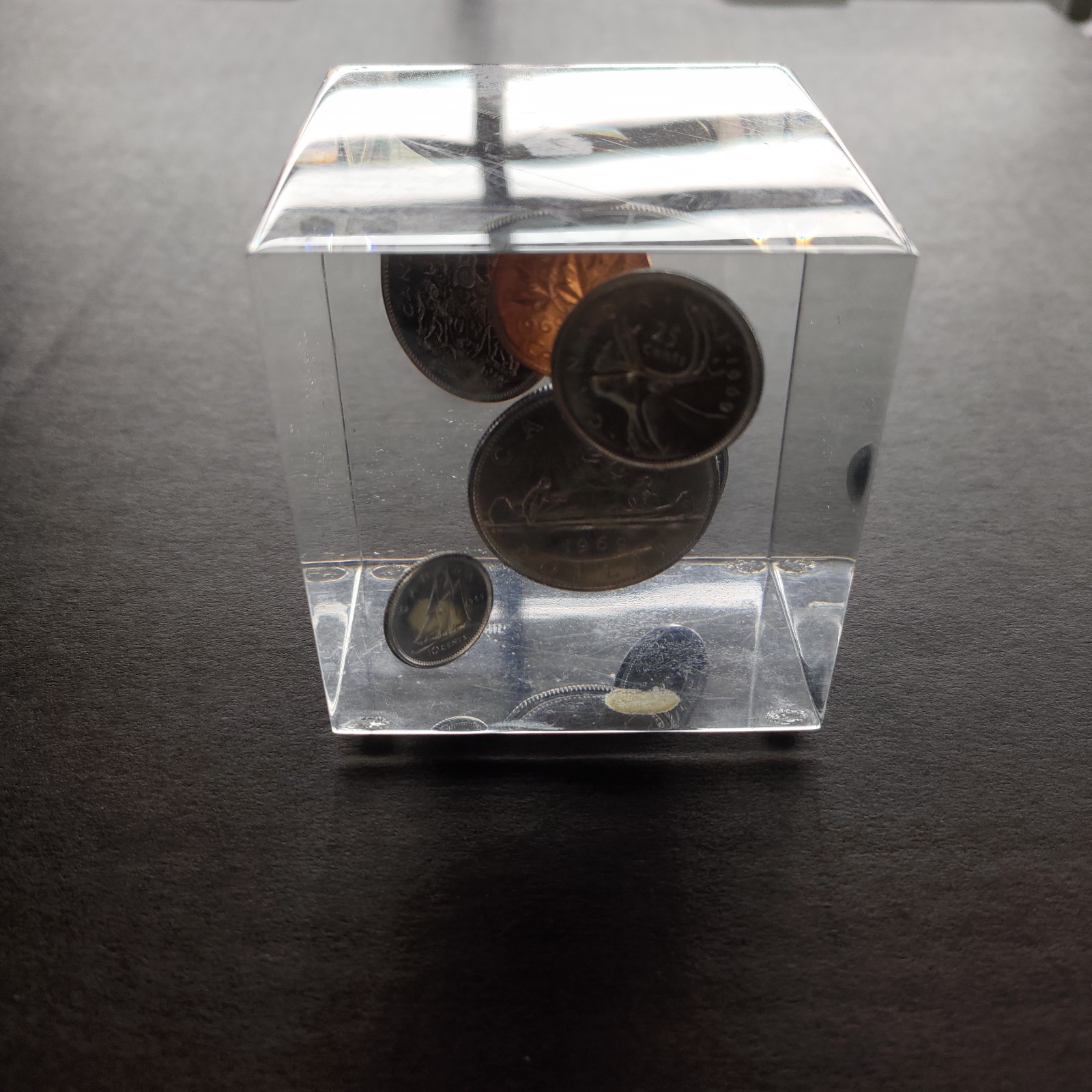Acrylic Cube Coins Canada 1969