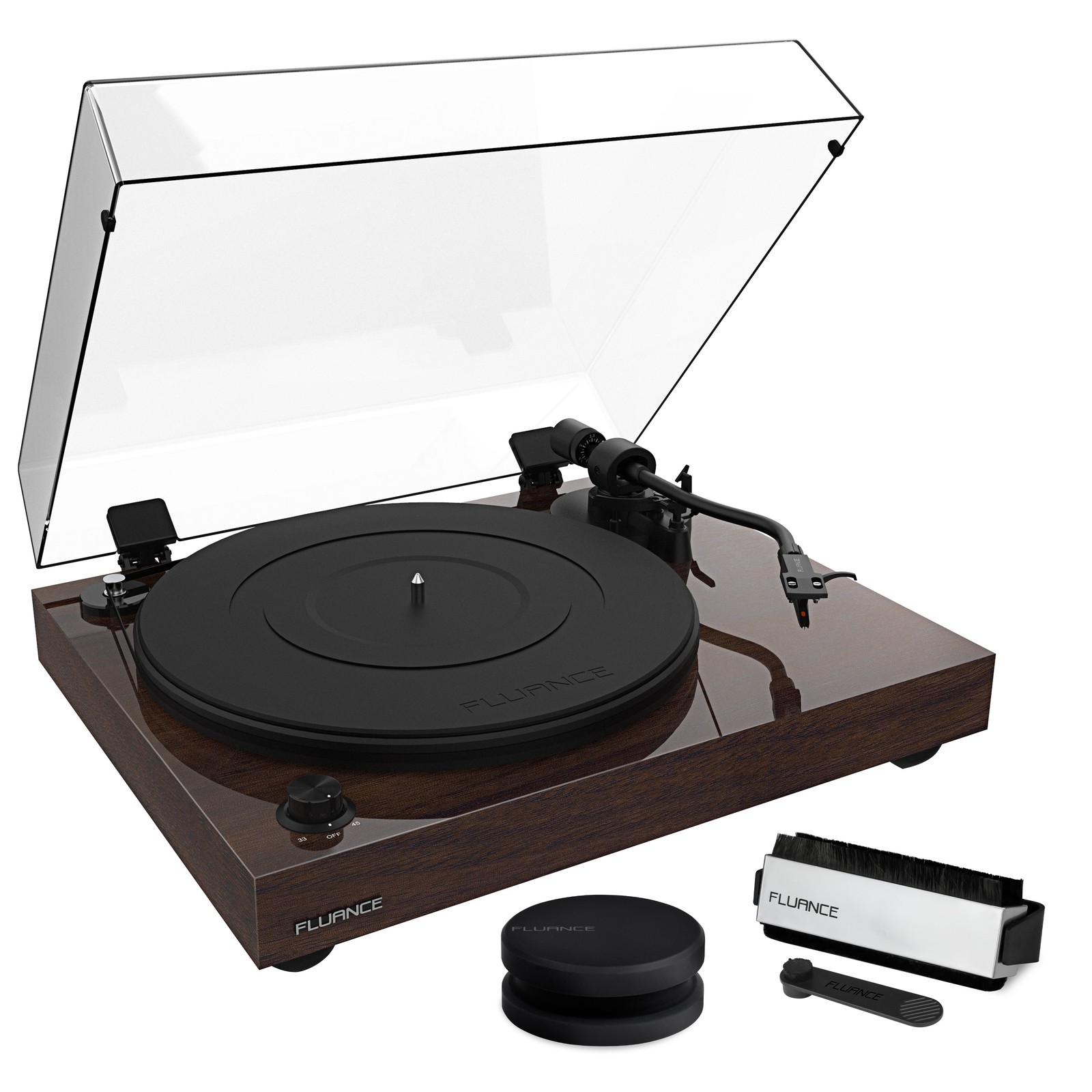 Fluance RT82 Reference Turntable with Record Weight and Vinyl Cleaning Kit