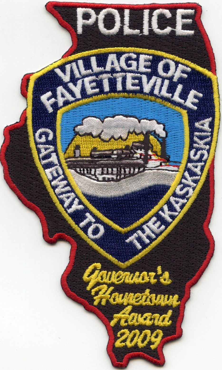 FAYETTEVILLE ILLINOIS State Shape Shaped POLICE PATCH