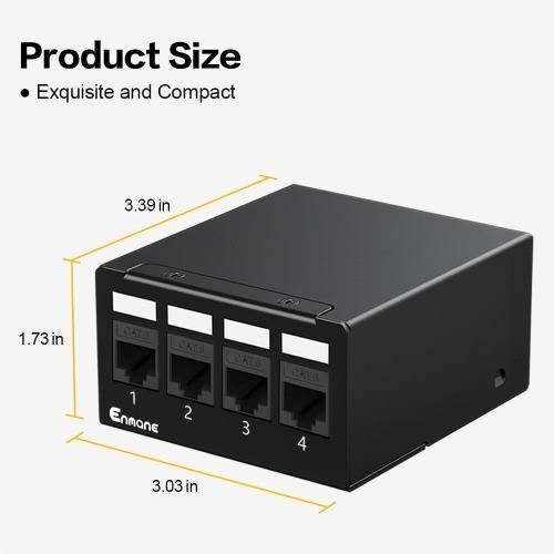 4 Port CAT6 Keystone Patch Panel UTP Network Panel Home Office 1U 4Port EC