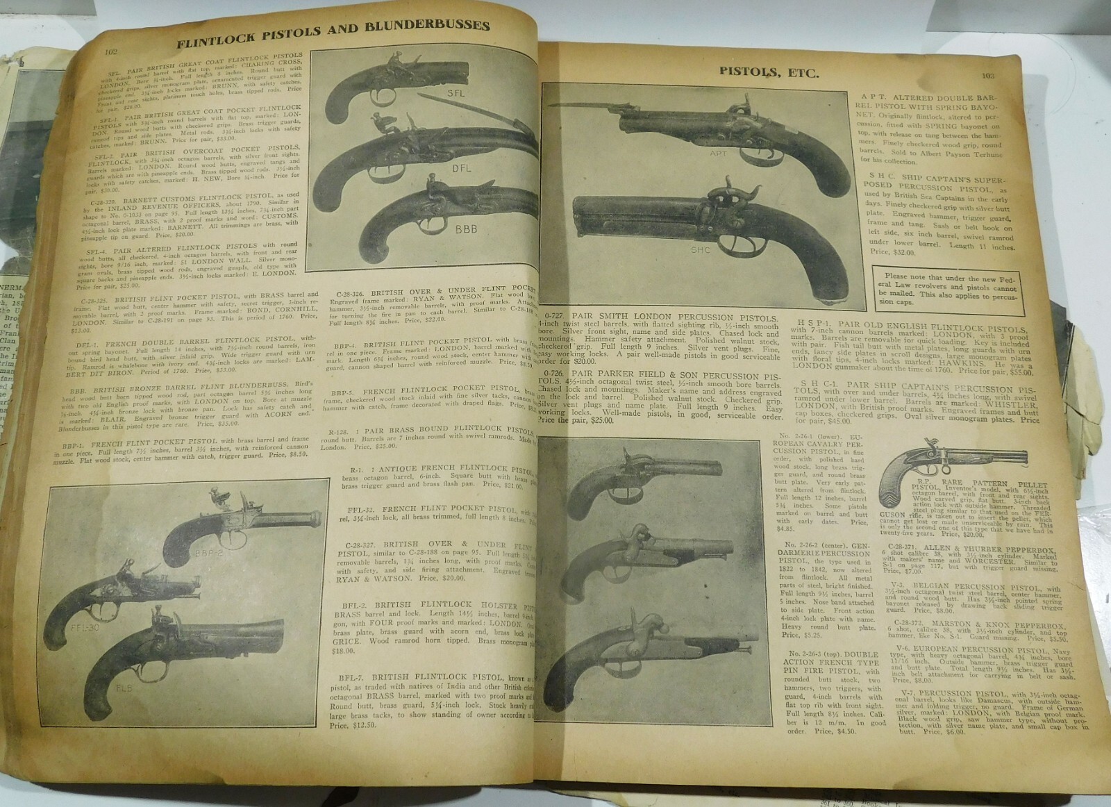 1929 Weapons and Munitions catalog in poor condition