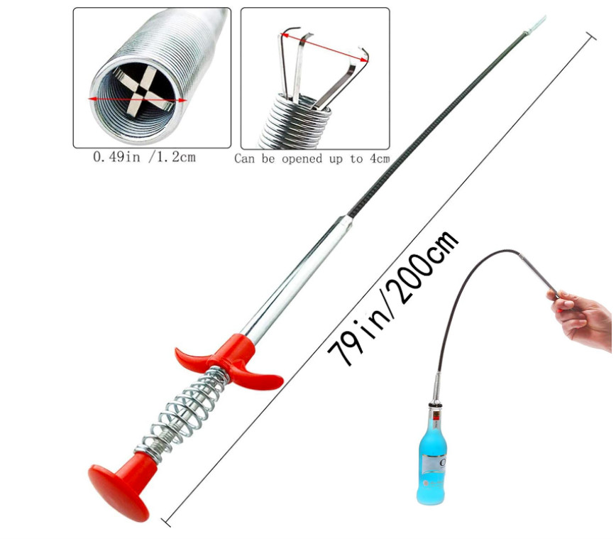 Flexible Grabber Claw Pick Up Reacher Tool With 4 Claws Bendable Hose Pickup Rea