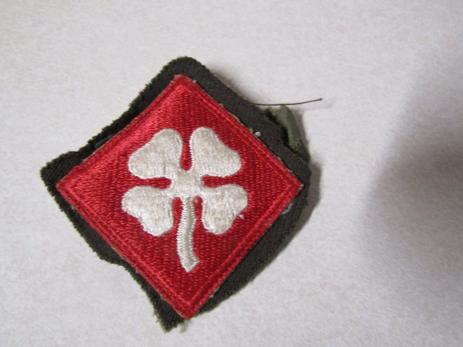 MILITARY PATCH OLD ORIGINAL WW2 ERA 4TH US ARMY ON CLOTH