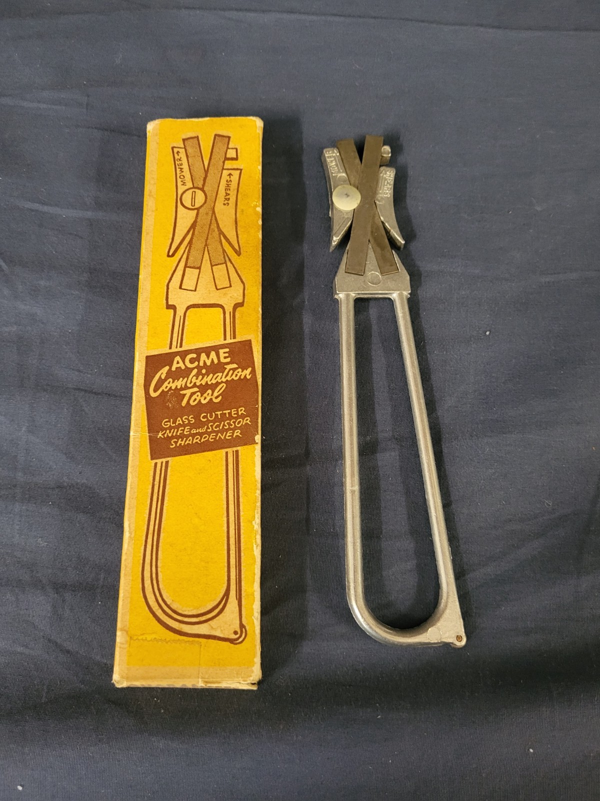 ACME Vintage Combination Tool Glass Cutter Knife And Scissor Sharpener