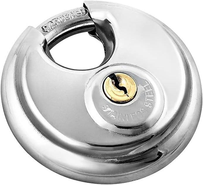QWORK 2 Pack Disc Lock Heavy Duty Keyed Different for Storage