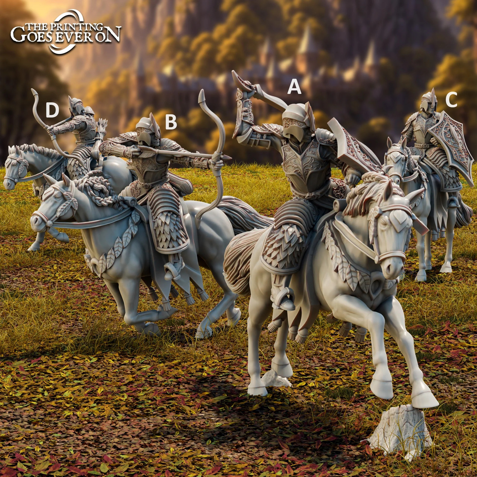 Brightwood Elven Knights (Set of 4) - 28-32mm - Resin Tabletop Miniatures