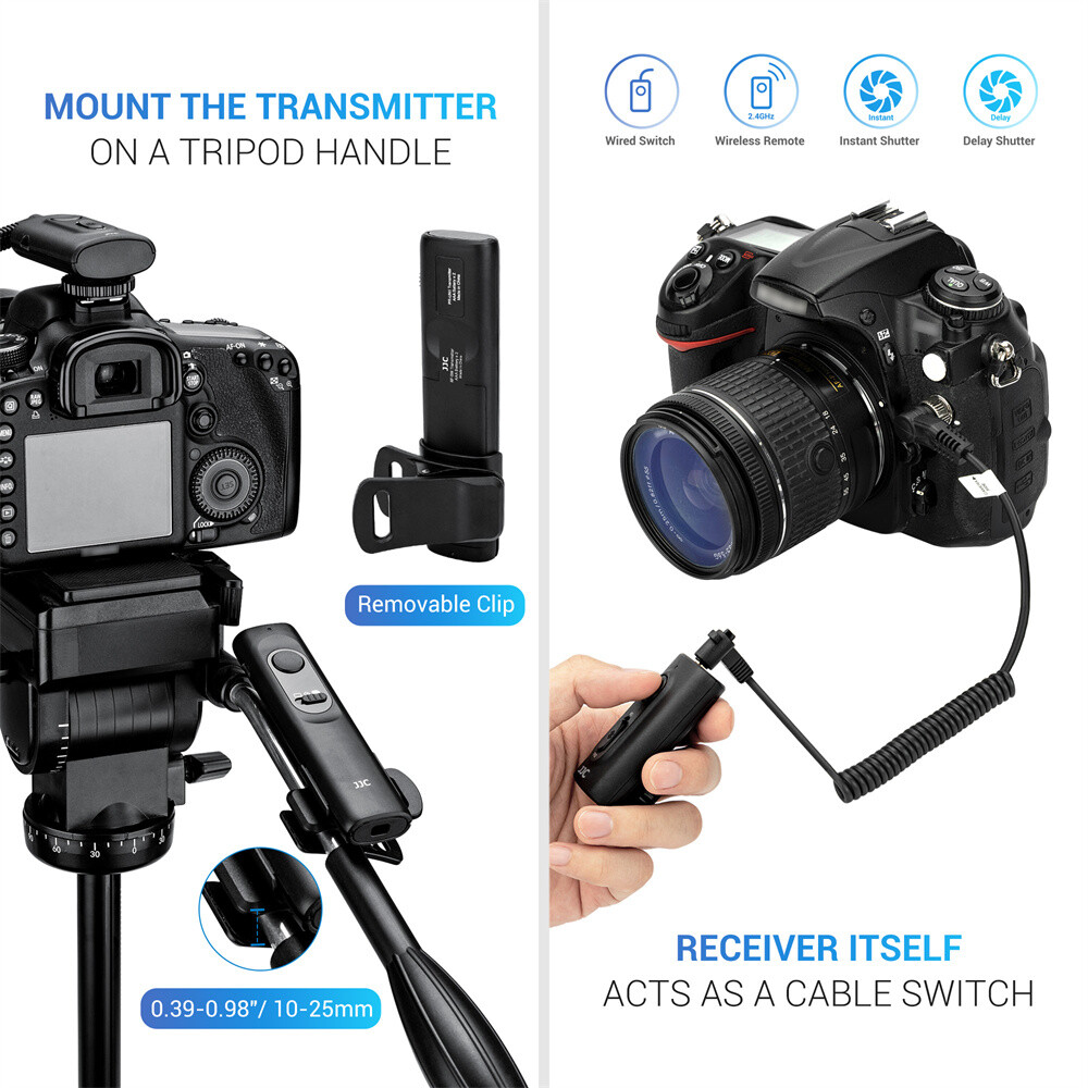 JJC Wireless Remote Control for Nikon Camera Replace MC-30 MC-36 MC-30A