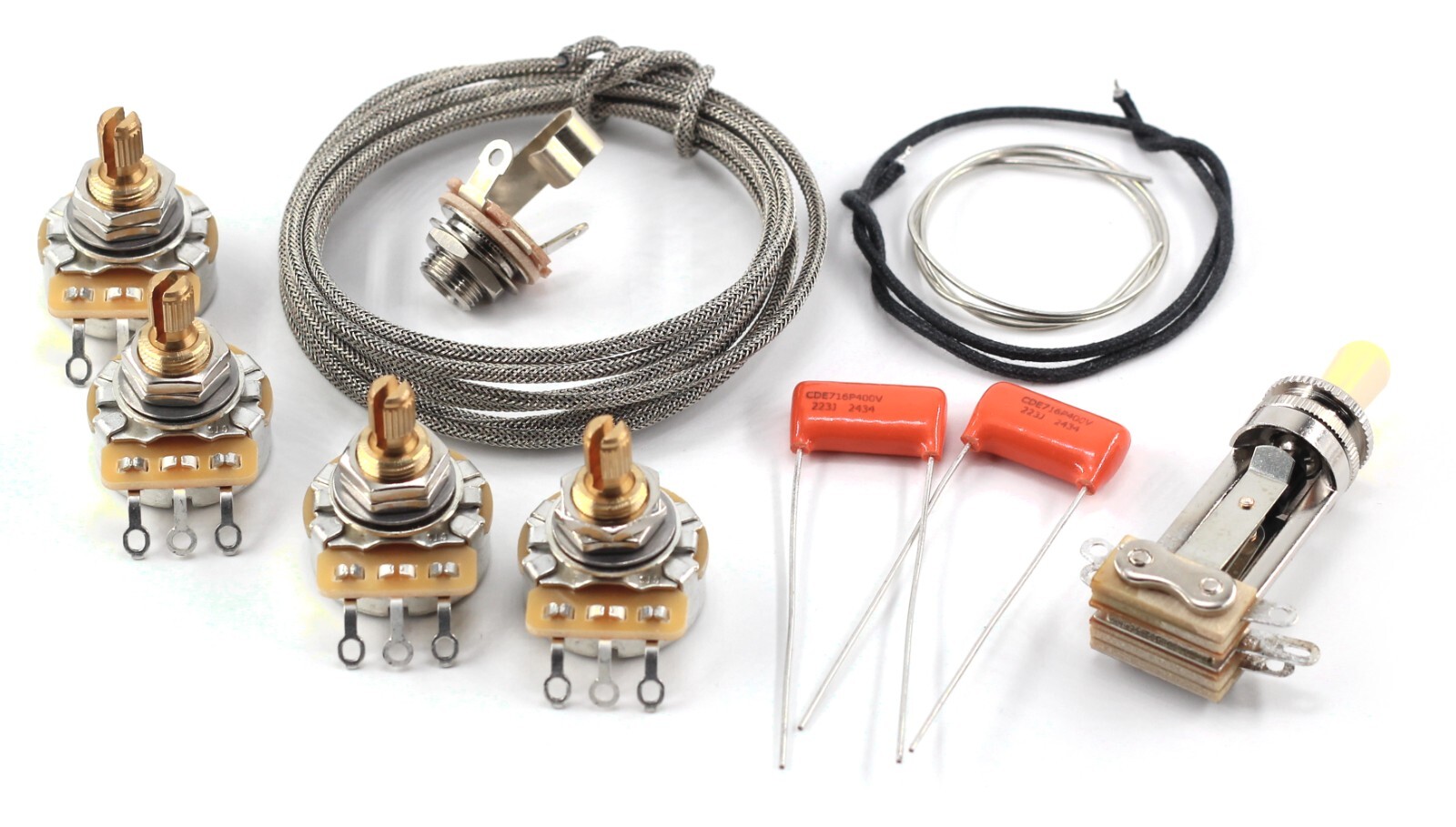 The Art of Tone Les Paul® Wiring Kit - CTS 525k Short Shaft + .022uF Orange Drop