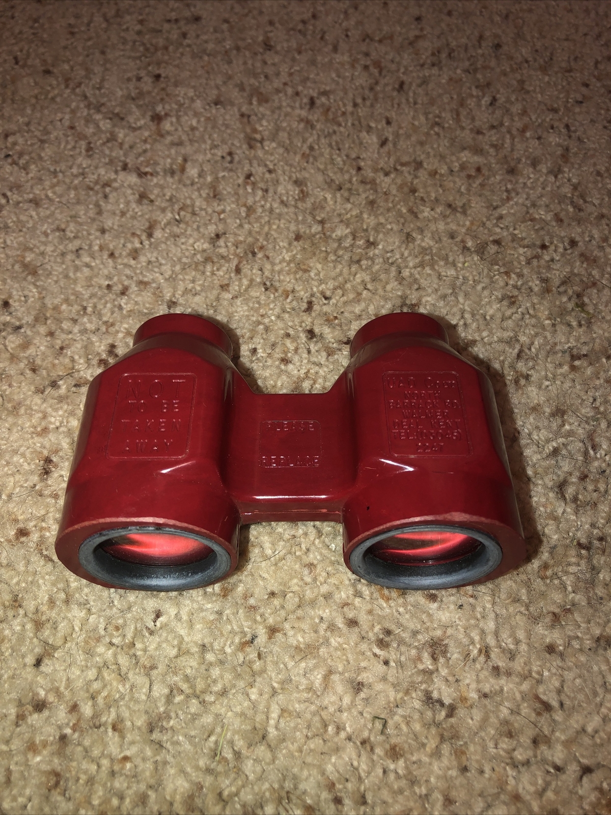 rare red Binoculars UAD corp north barrack rd deal kent walmer uk