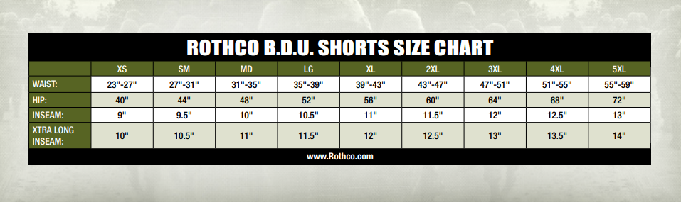 ROTHCO CHOCOLATE CHIP (6 COLOR) BDU SHORTS
