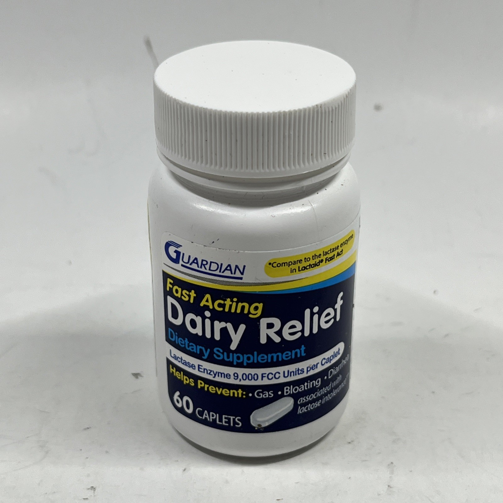 Fast Acting Lactose Dairy Relief Supplement Gas Bloating 60 Caps EXP 04/26