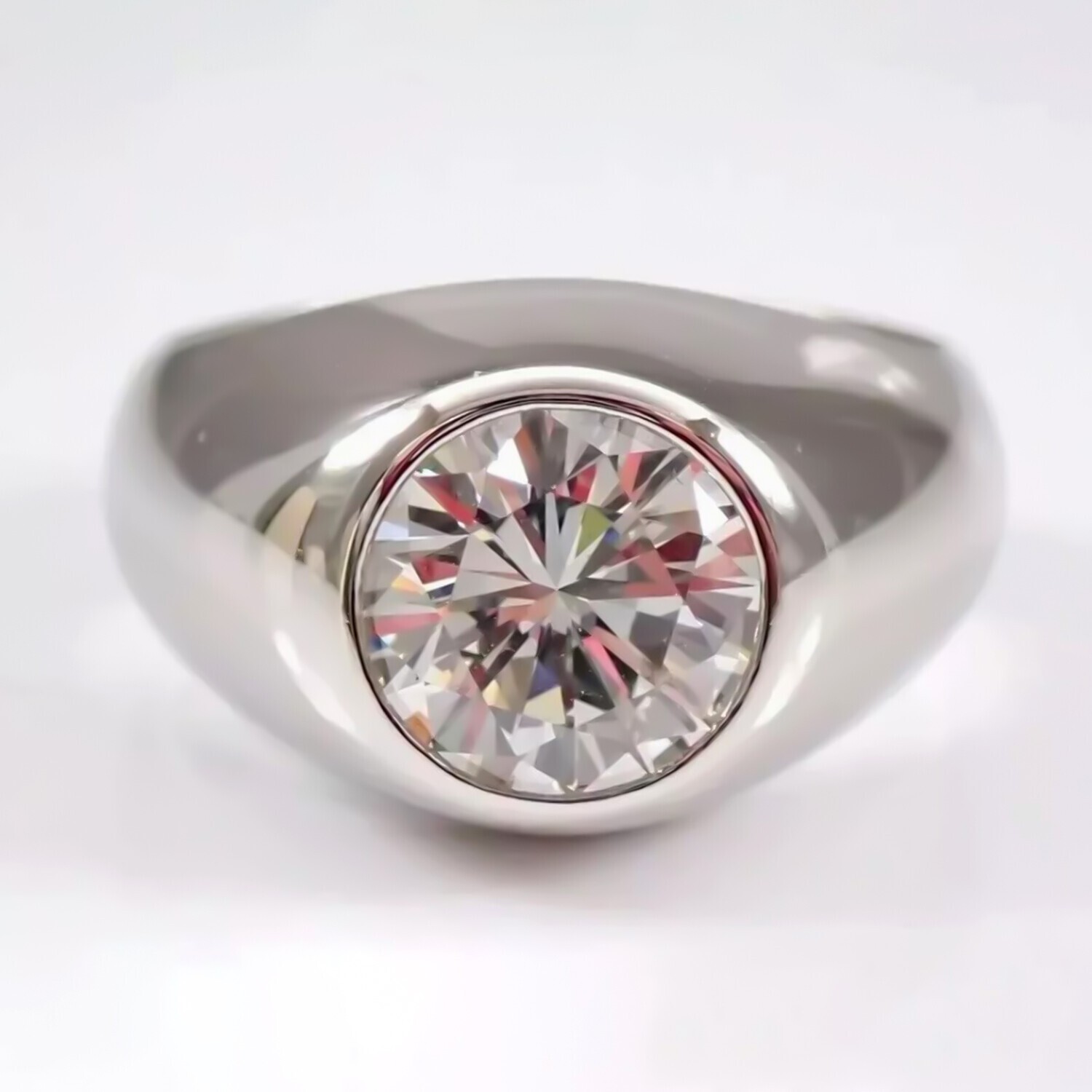 Certified 2.85 Ct Round Cut D Color VVS1 Moissanite Designer Solitaire