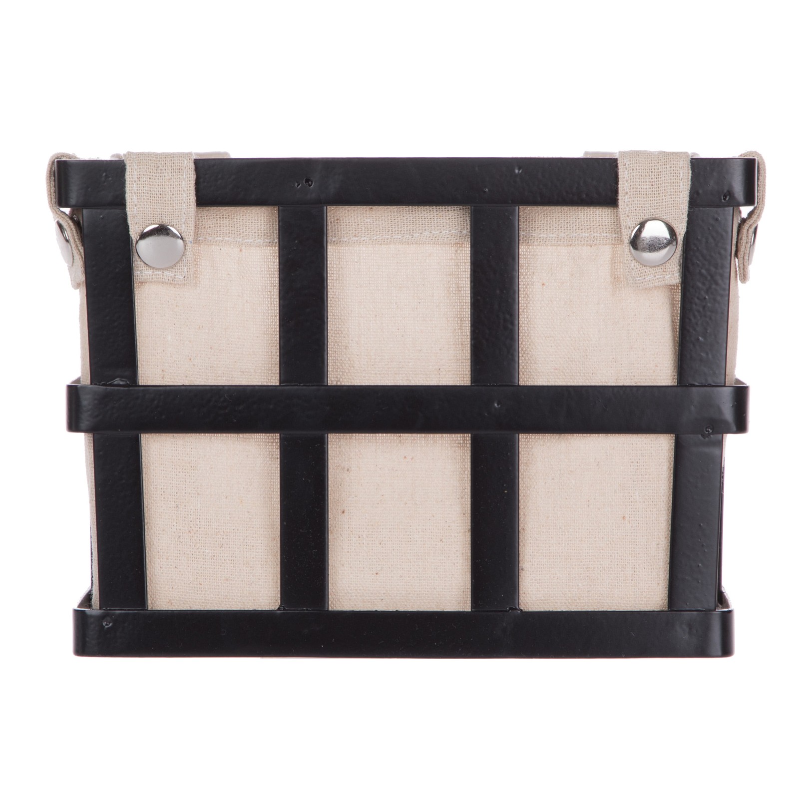 Black Rectangle Metal Storage Basket W/ Removable Liner