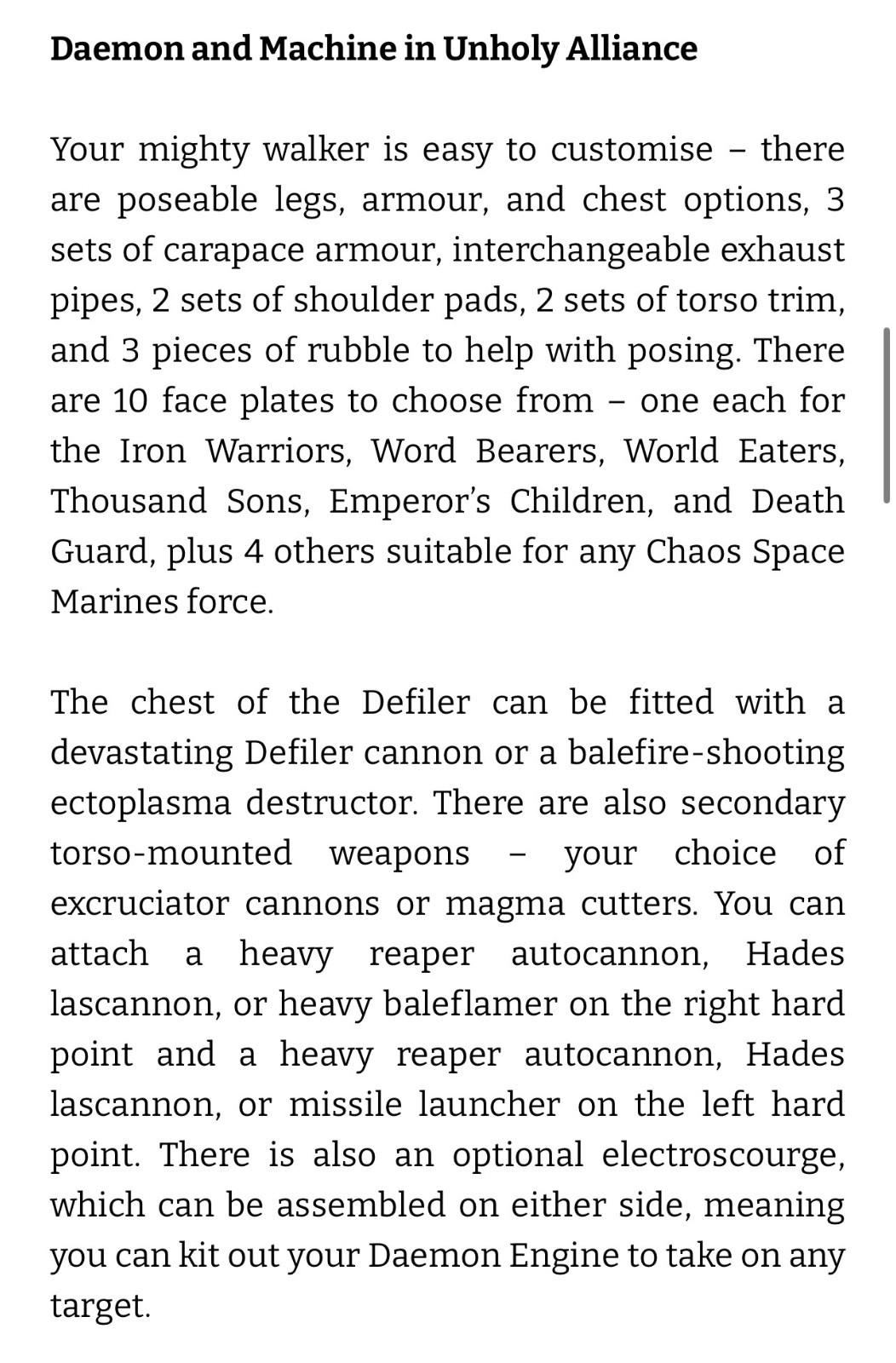 Defiler - Chaos Space Marines - Daemon Engine - Brand New & Sealed