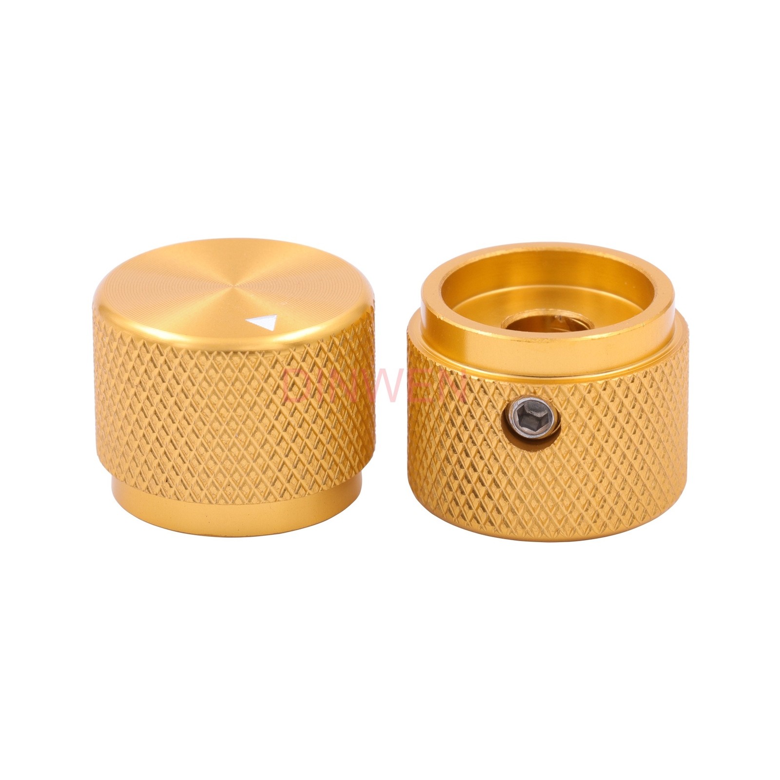 20x15.5mm Solid Full Aluminum Volume Knobs AMP Radio Potentiometer Buttons Gold